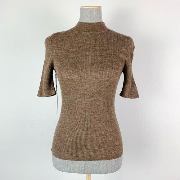 Sskein Sweaters - Sskein T-neck Short Sleeve Top Knit Sweater SAMPLE Size Small